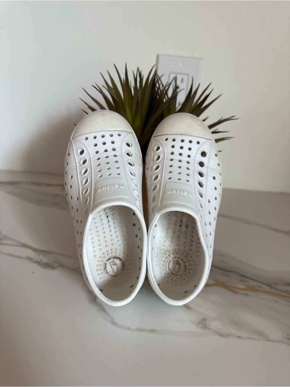 Native Shoes Kids White Slip-On Water Shoes